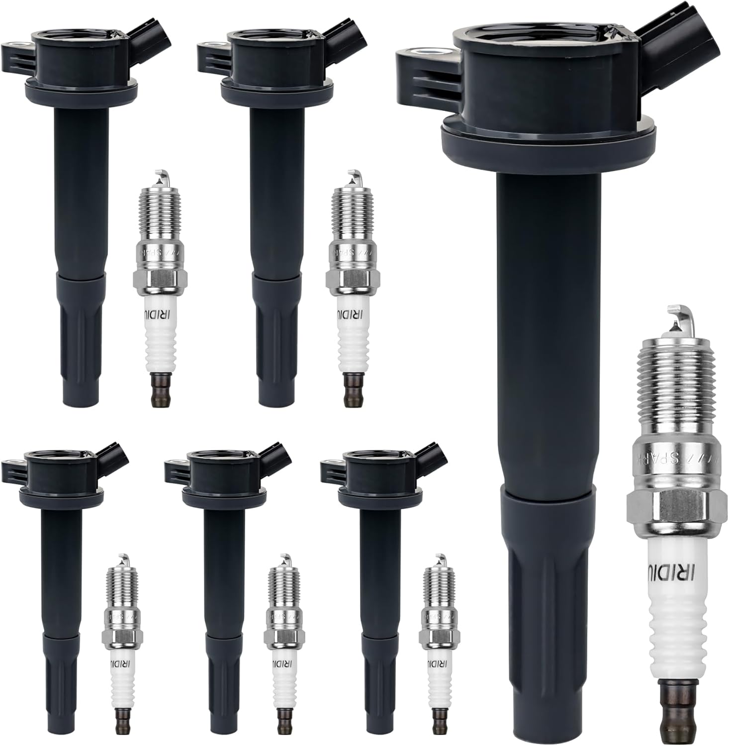 HQPASFY Ignition Coil Pack UF486 & Iridium Spark Plugs Set of 6 Compatible with 2009-2012 Ford Escape, Ford Fusion, Mazda Tribute, Mercury Mariner, 2006-2011 Mercury Milan Replace# GN10238