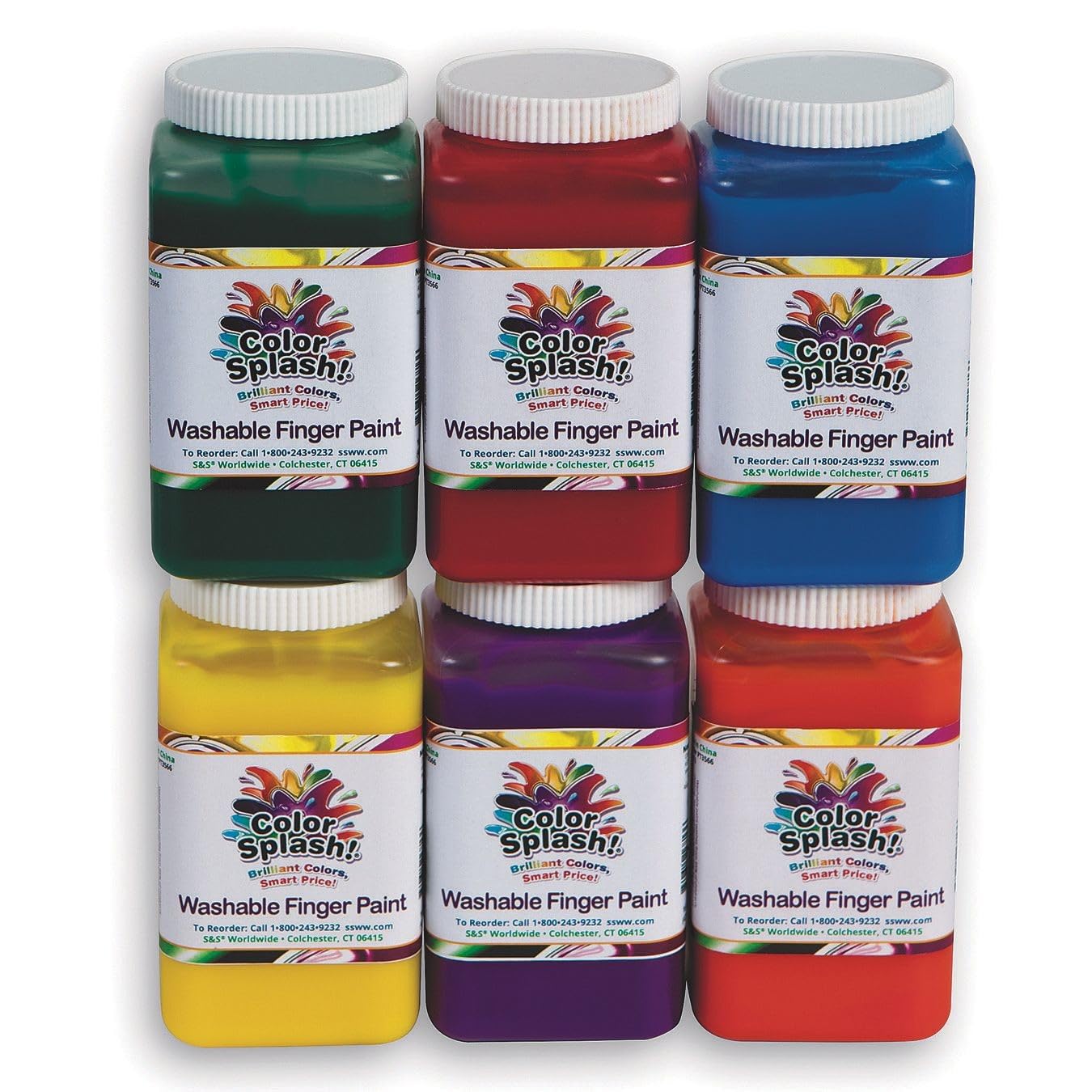 Color Splash! Washable Finger Paints (Set of 6)