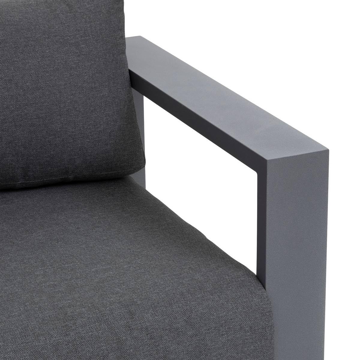 Hespéride - Conjunto de Muebles de jardín esquinero Allure Grafito 5 plazas de Aluminio y poliéster