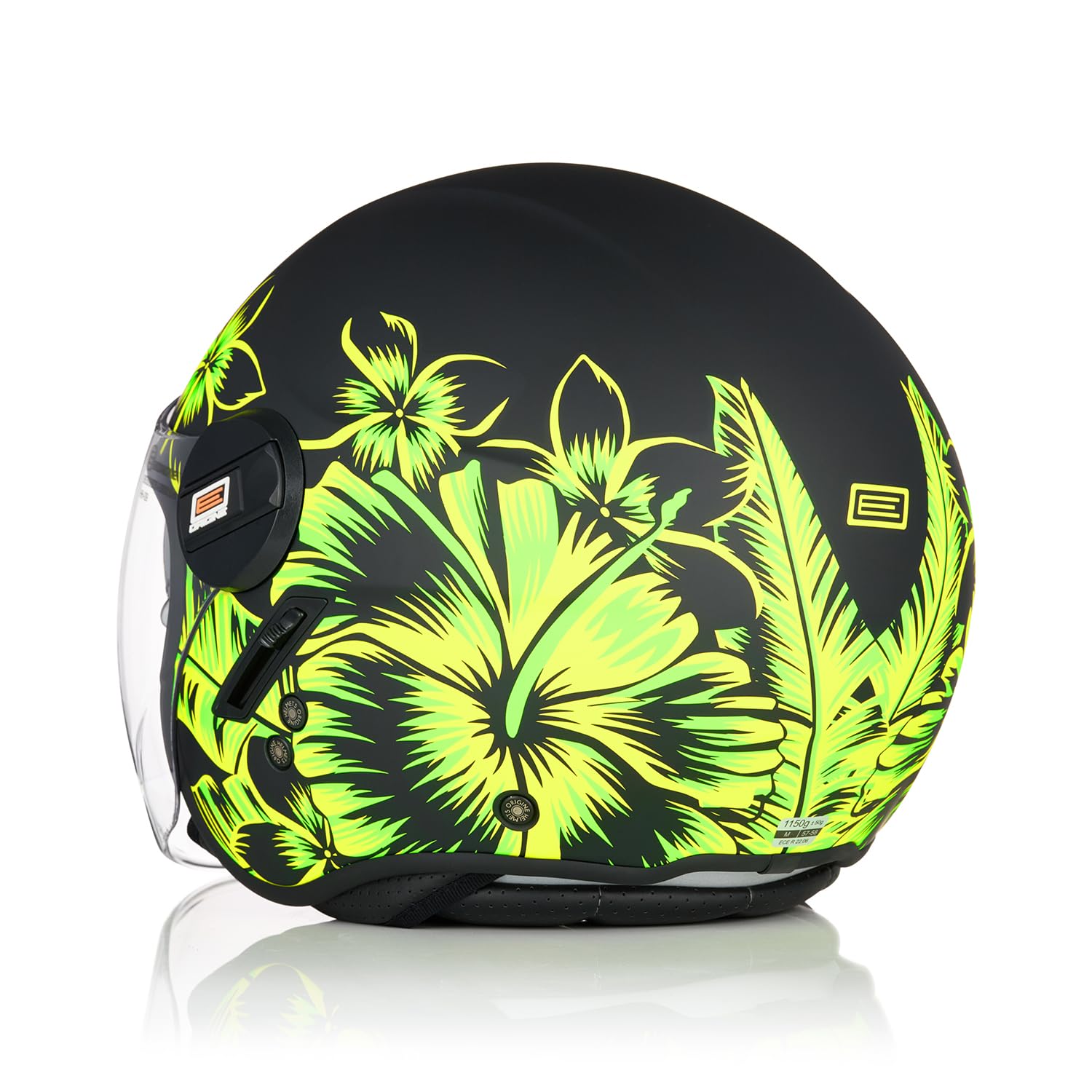 ORIGINE Casque Moto Jet Casque Scooter Ouvert avec Double Visière Homologué ECE 2206