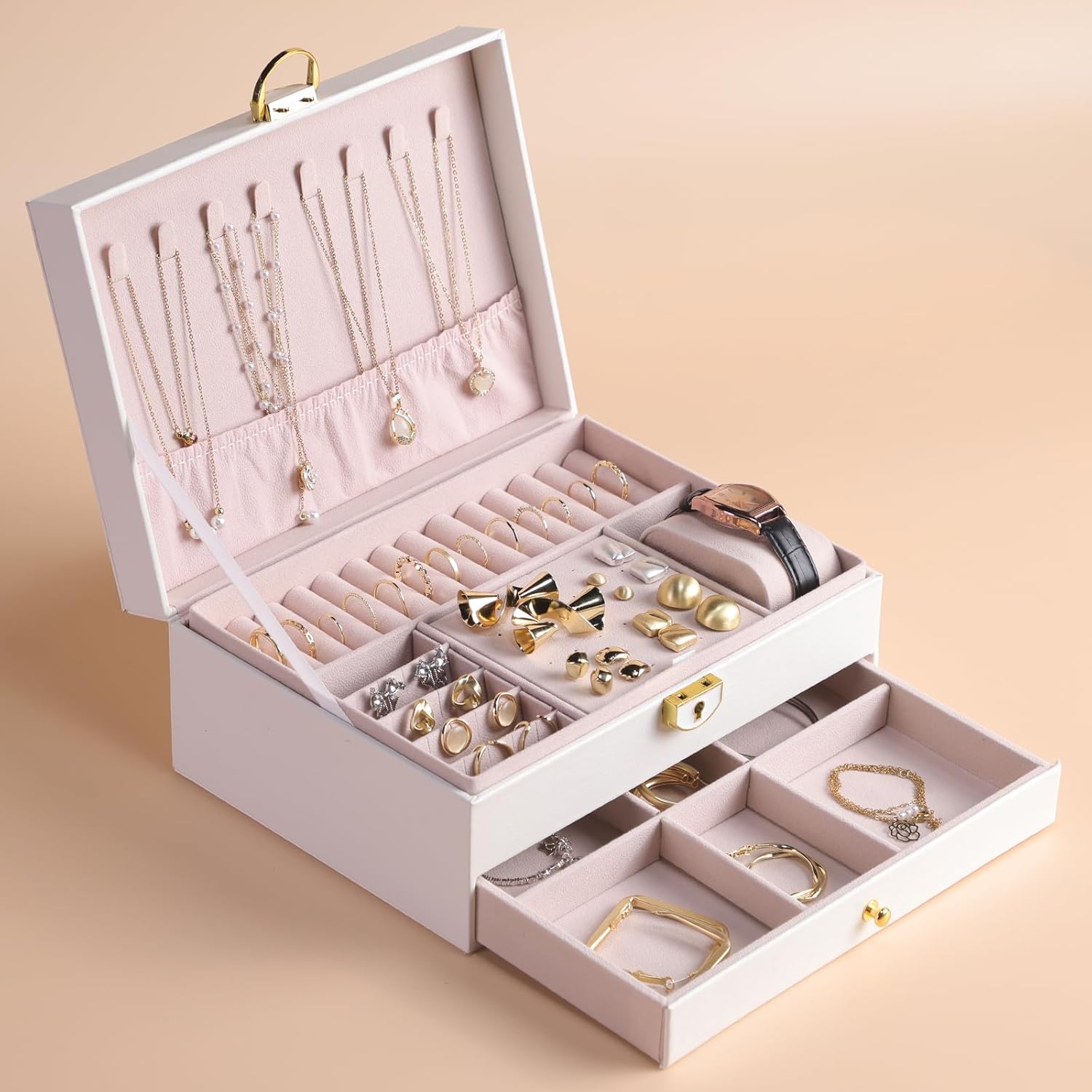GTCJION Jewelry Box 2Layer Jewelry Organizer, 1 Drawers