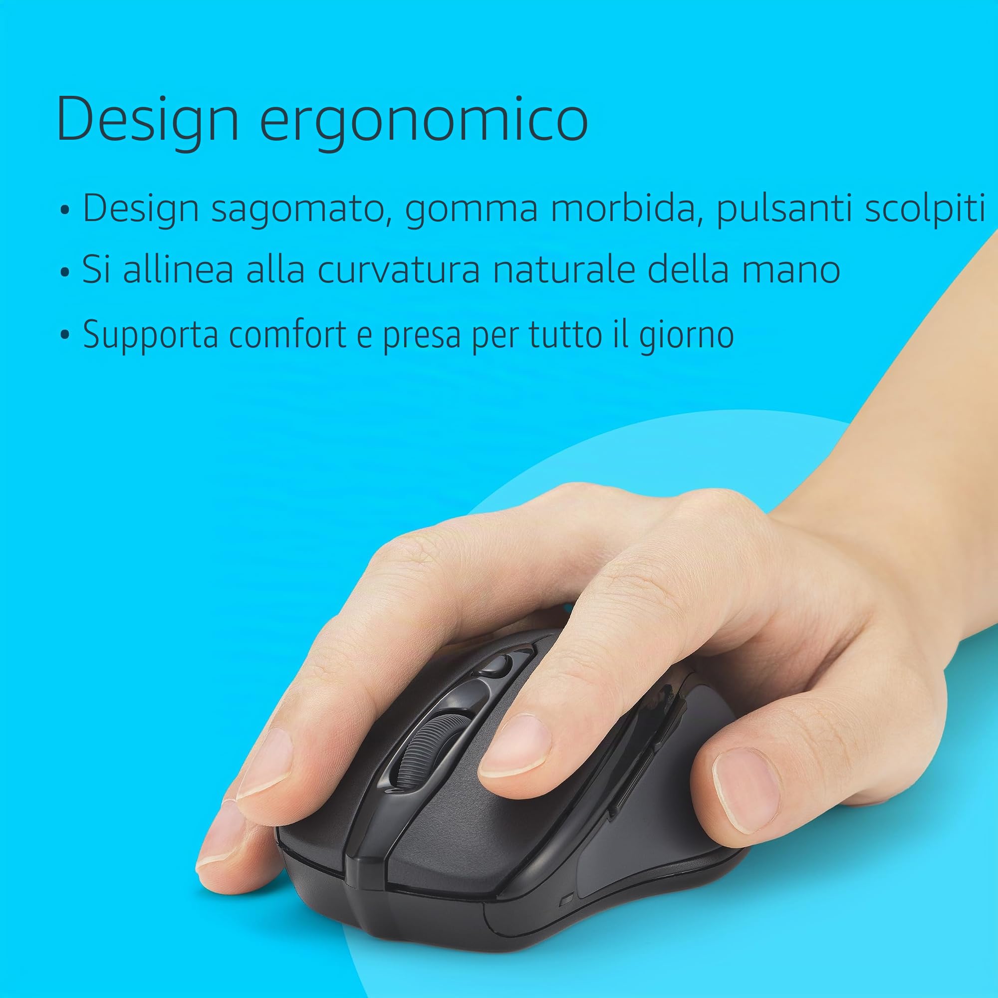 Kensington MY310 EQ Mouse Wireless con Rotella di Scorrimento Cliccabile, Compatibile con Windows, macOS e ChromeOS, Composto al 59% da Plastica Riciclata Post-Consumo (SCS)*, (K72481WW)