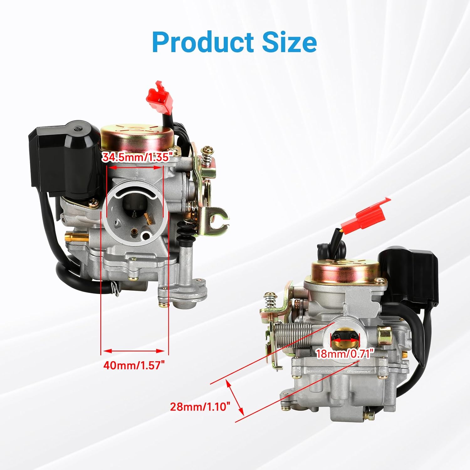 EOPOAYI GY6 50cc Carburetor for Tao tao 50cc 49cc ATM50 Pony VIP Scooter Chinese 4-Stroke Engine Moped, PD18J 139QMB Carb for CY50 Thunder Roketa Jonway Lance Parts with Intake Manifold