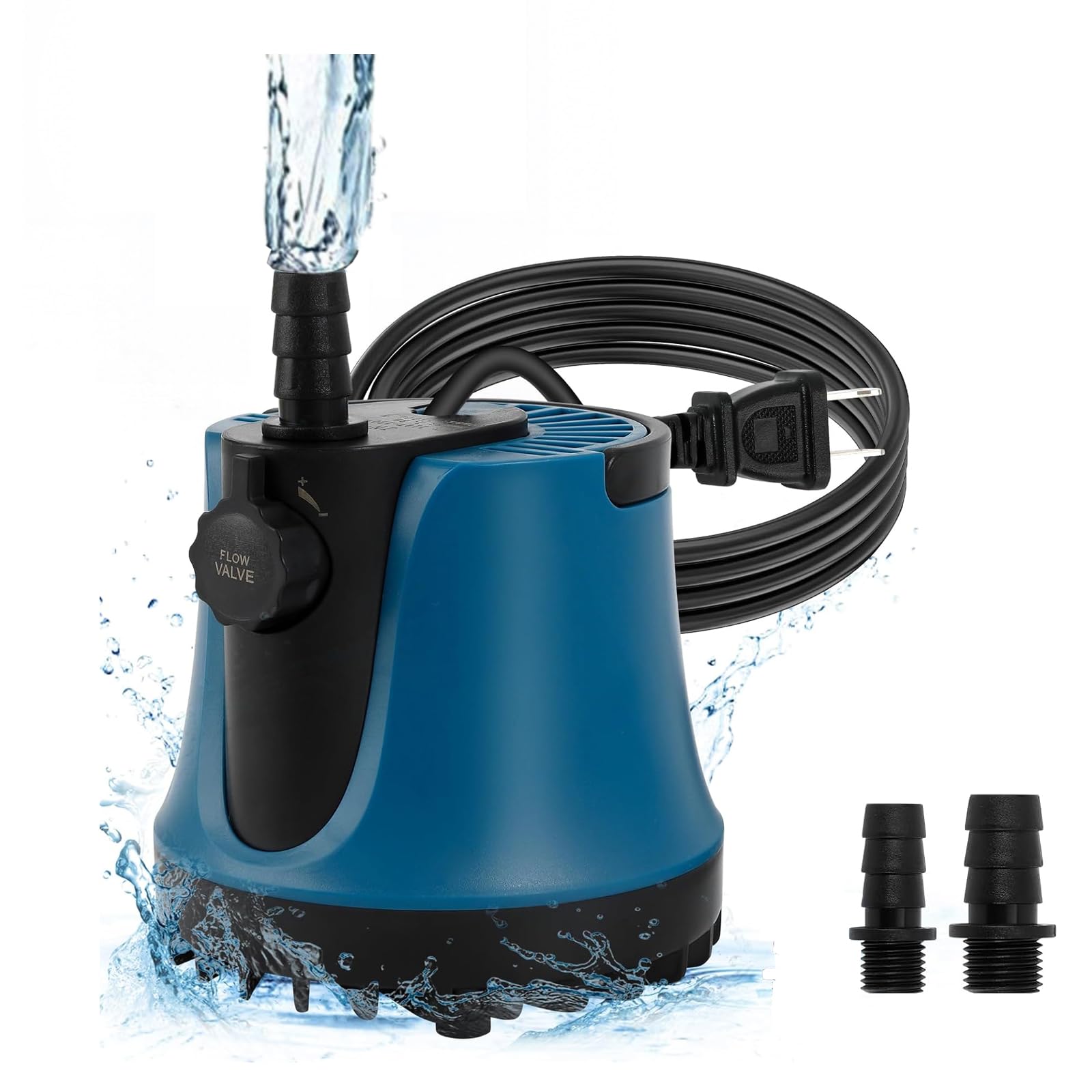 Submersible Fountain Water Pump,400 GPH 25W Ultra Quiet Small Sump Pump with 6ft High Lift, 2 Nozzles for Aquarium,Fish Tank,Pond,Waterfall, Statuary,Hydroponics