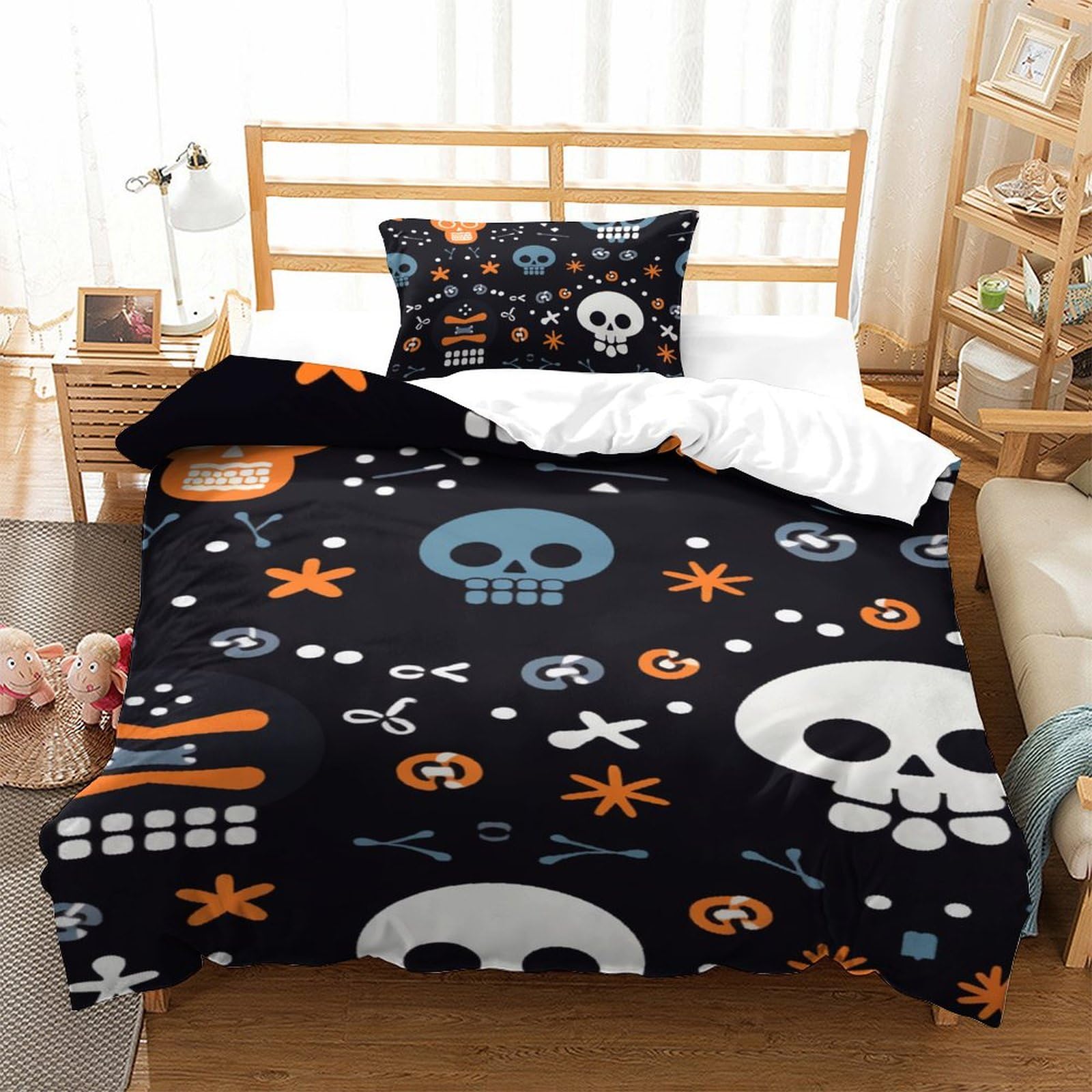 Parure de lit motif tête de mort 3D pour relooker une chambre d'adolescent branchée