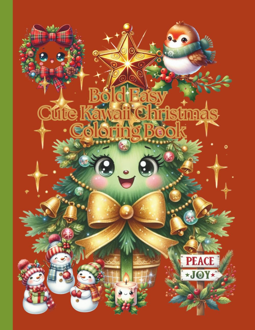Bold Easy Cute Kawaii Christmas Coloring Book