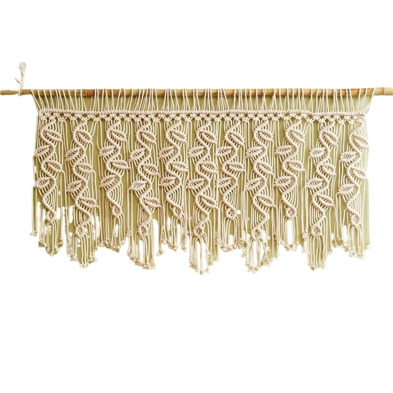 XCTDSVAH Tapestry Handwoven Macrame Tapestry Curtain Windown Haing Room Decoration Home Background(No wooden stick)