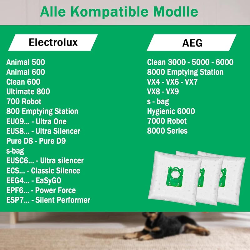 Set 15 saci de aspirator Tomkity PH86, compatibili cu aparatele AEG Electrolux