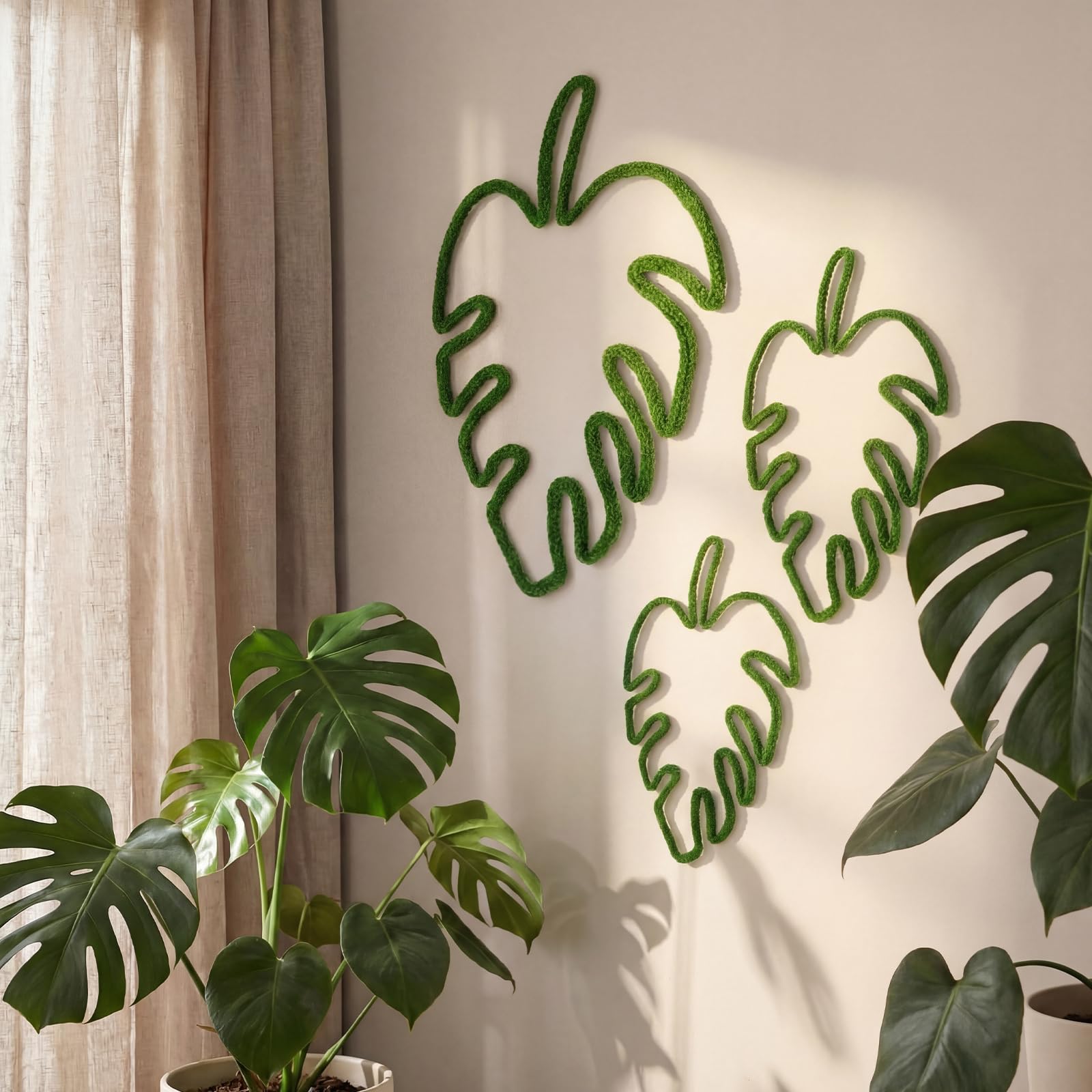 Photo 1 of Wesiti 3 Pcs Monstera Leaf Wall Decor