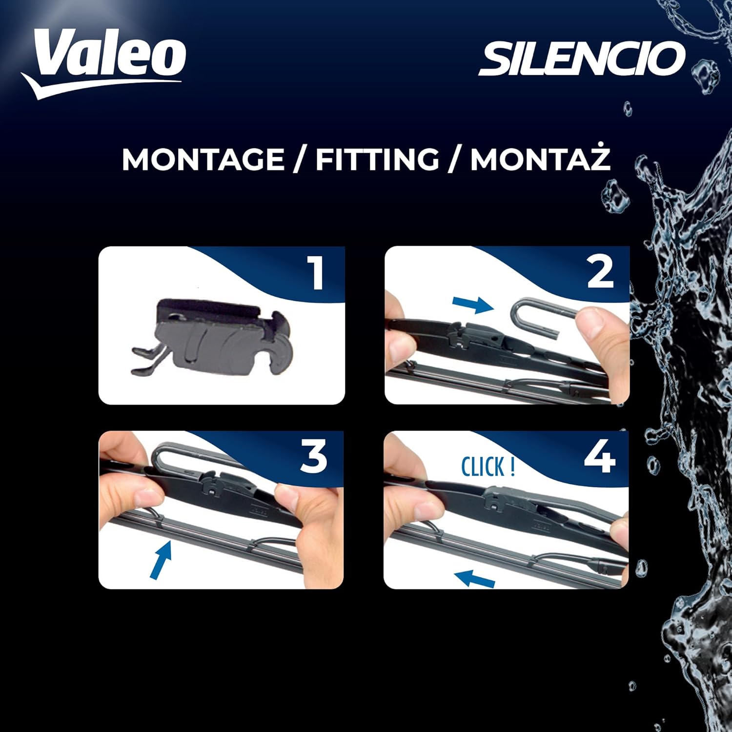Valeo Silencio Wiper Blade VR34 574279 Rear Length: 500mm Single Wiper Blade (for Left and Right Hand Drive Vehicles)