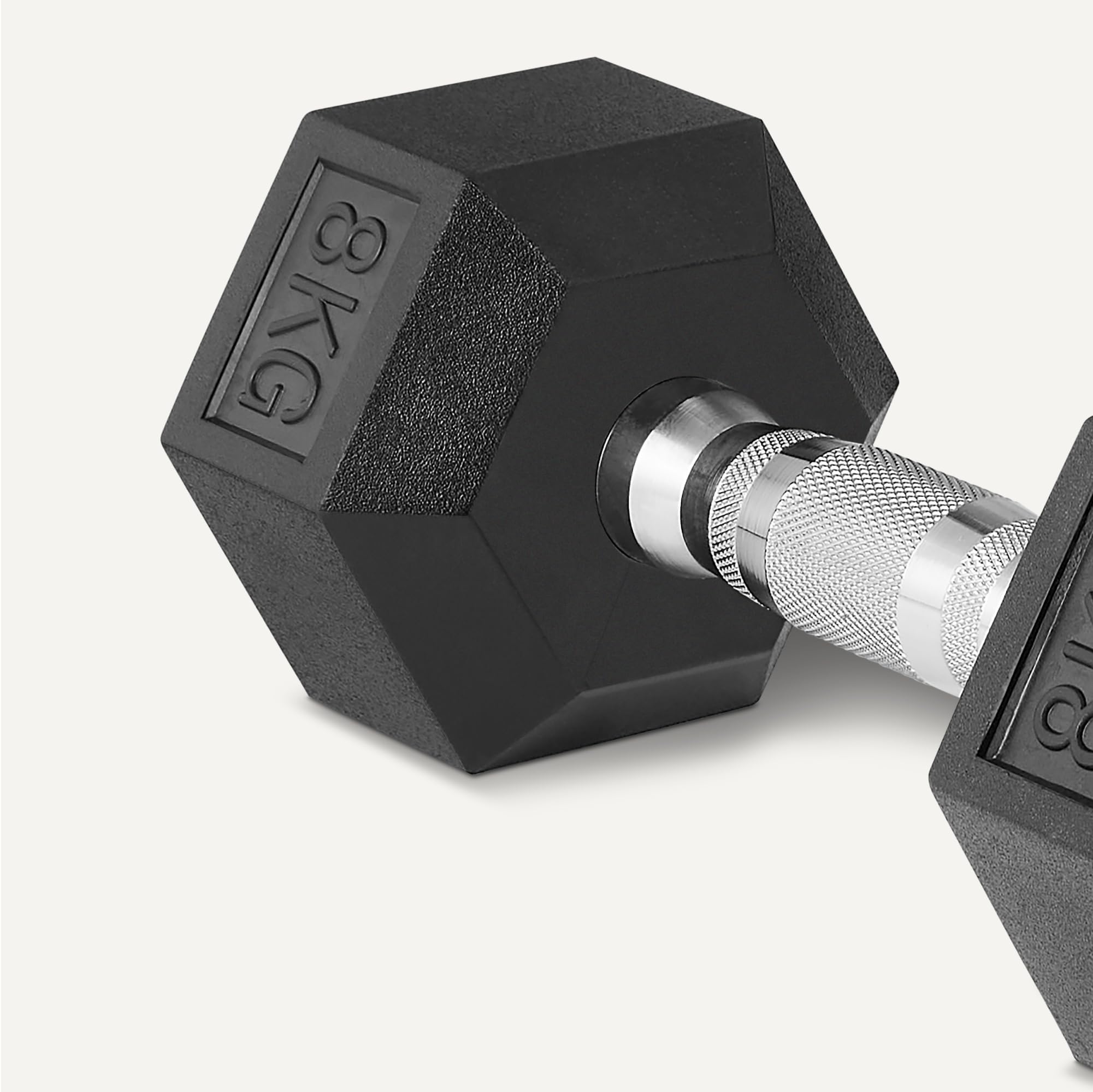Amazon Basics Rubber Encased Hex Dumbbell Weights Set