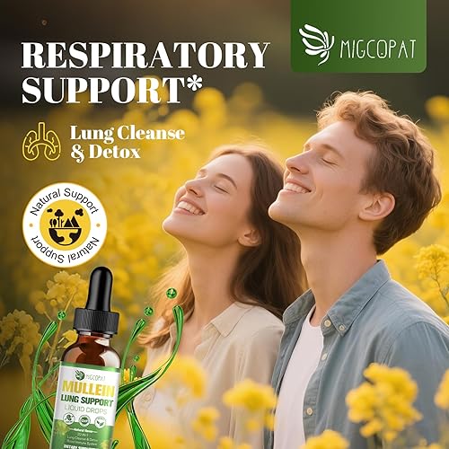 Miniatura 3 de Gotas de gordolobo para pulmones, limpieza y desintoxicación pulmonar, apoyo respiratorio, extracto de hoja de gordolobo con tomillo, saúco, NAC,