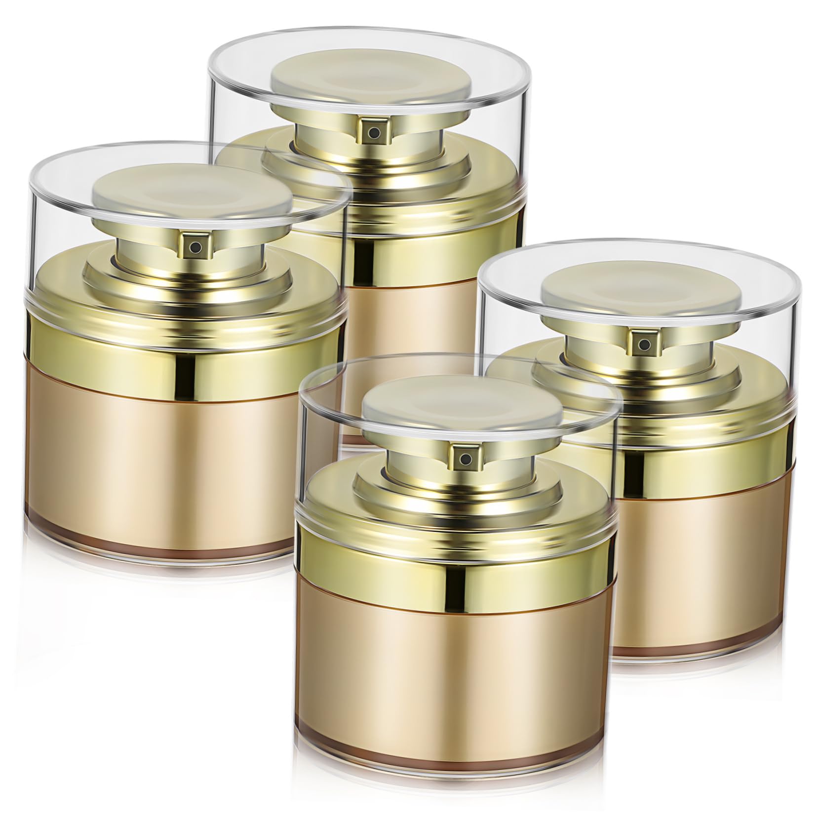 4 Pezzi Flaconi Pompa senza Aria 30ml, Contenitori Ricaricabili in Acrilico e Pp, Chiusura Ermetica, per Viaggio e Cura Quotidiana della Pelle