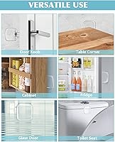 Vista 5 de Protector de pared para puerta, reutilizable de 1.57 pulgadas con adhesivo autosuficiente, gel silencioso y absorbente de golpes para el hogar