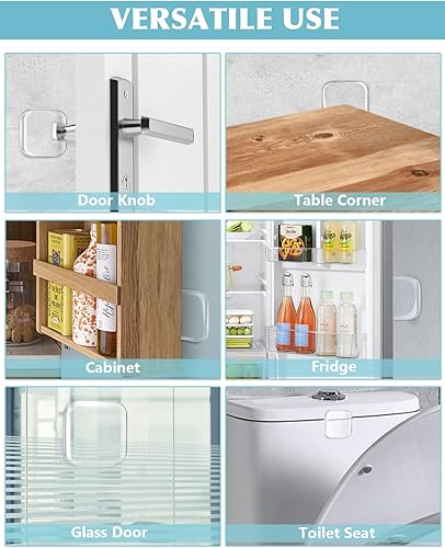 Miniatura 5 de Protector de pared para puerta, reutilizable de 1.57 pulgadas con adhesivo autosuficiente, gel silencioso y absorbente de golpes para el hogar,