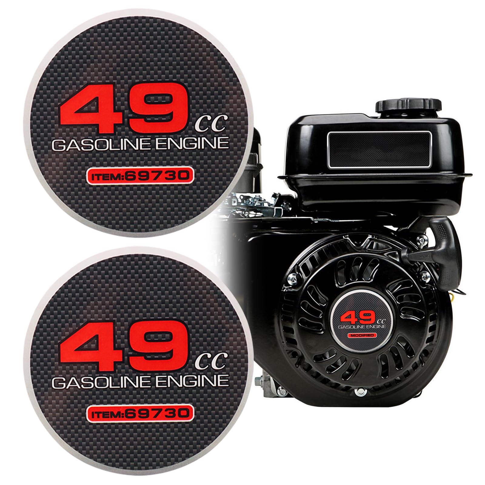 2pcs Pull Starter Sticker 49cc Item 69730 Mini Bike Stickers for Predator 212 Engine Coleman CT200U BT200X KT196 Baja MB200 Performance Parts Go Kart