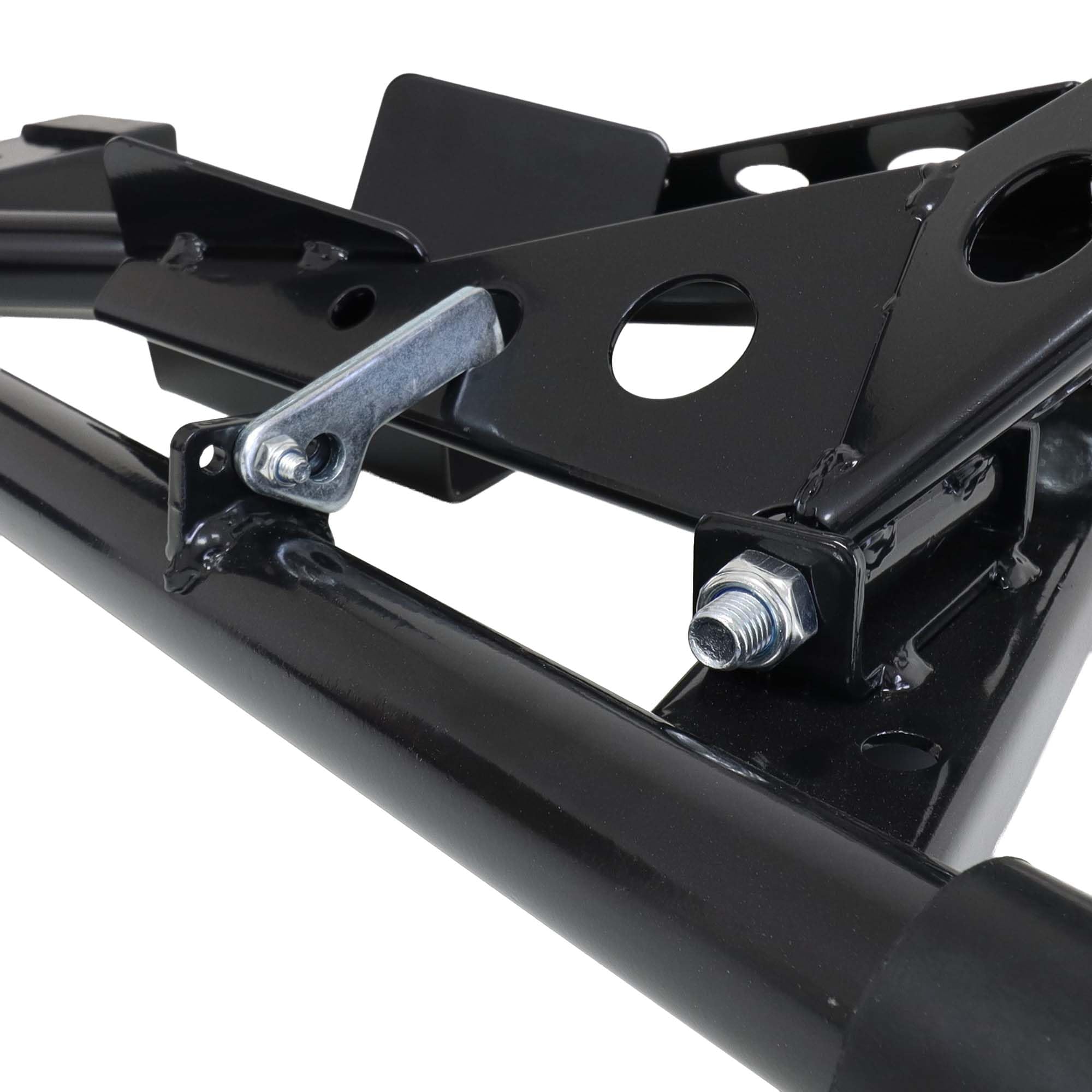 The Drive Motorradständer 16"-19" Zoll | Verstellbarer Motorradhalterung | schwarz pulverbeschichtet | Reifenbreite 80 bis 130mm | Motorrad-Wippe | Universal