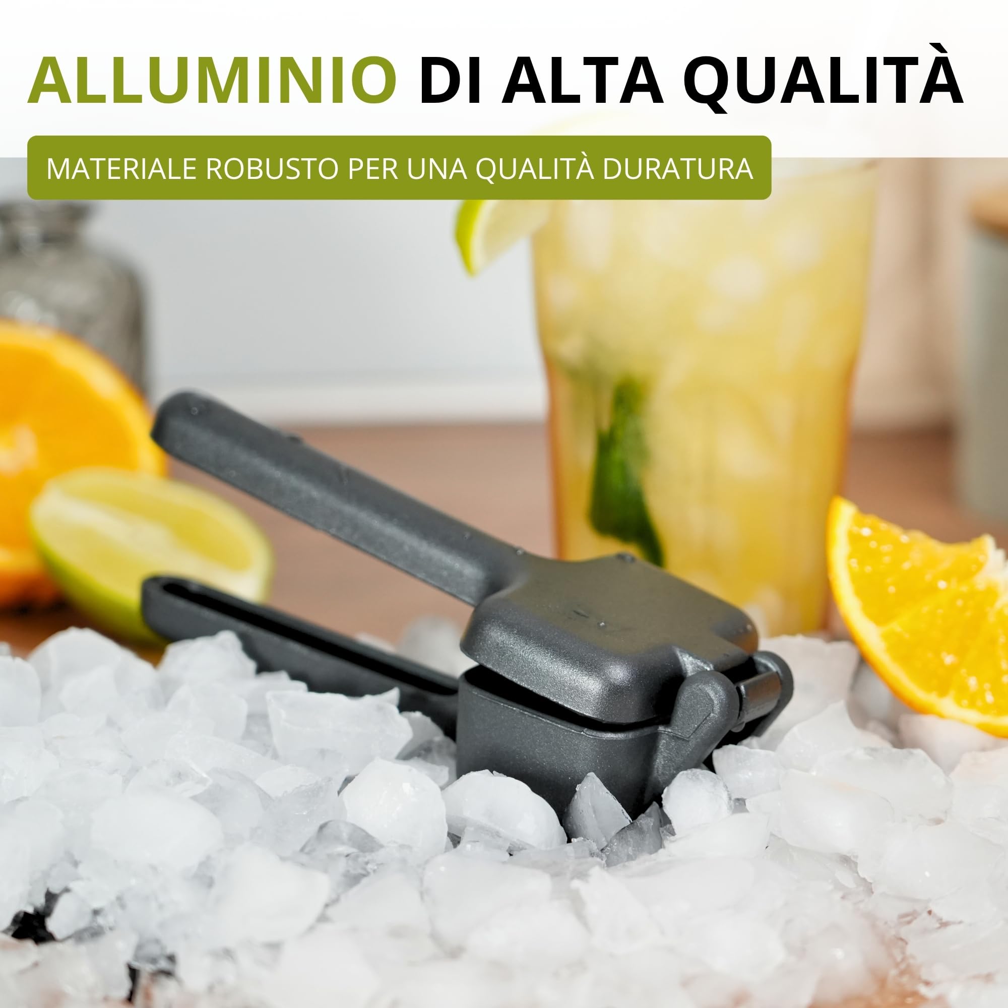 Westmark Tritaghiaccio Cuby Black Edition, Macchina manuale per tritare ghiaccio per cubetti di ghiaccio, granite e cocktail, Antracite