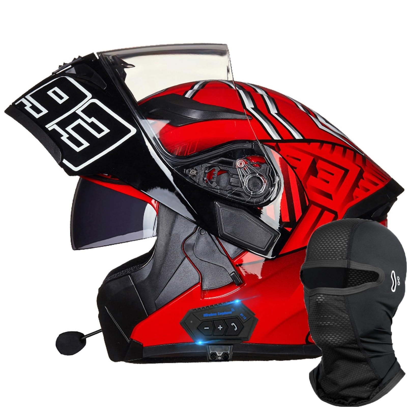 Casque de moto modulable Bluetooth intégral mains libres sans bruit