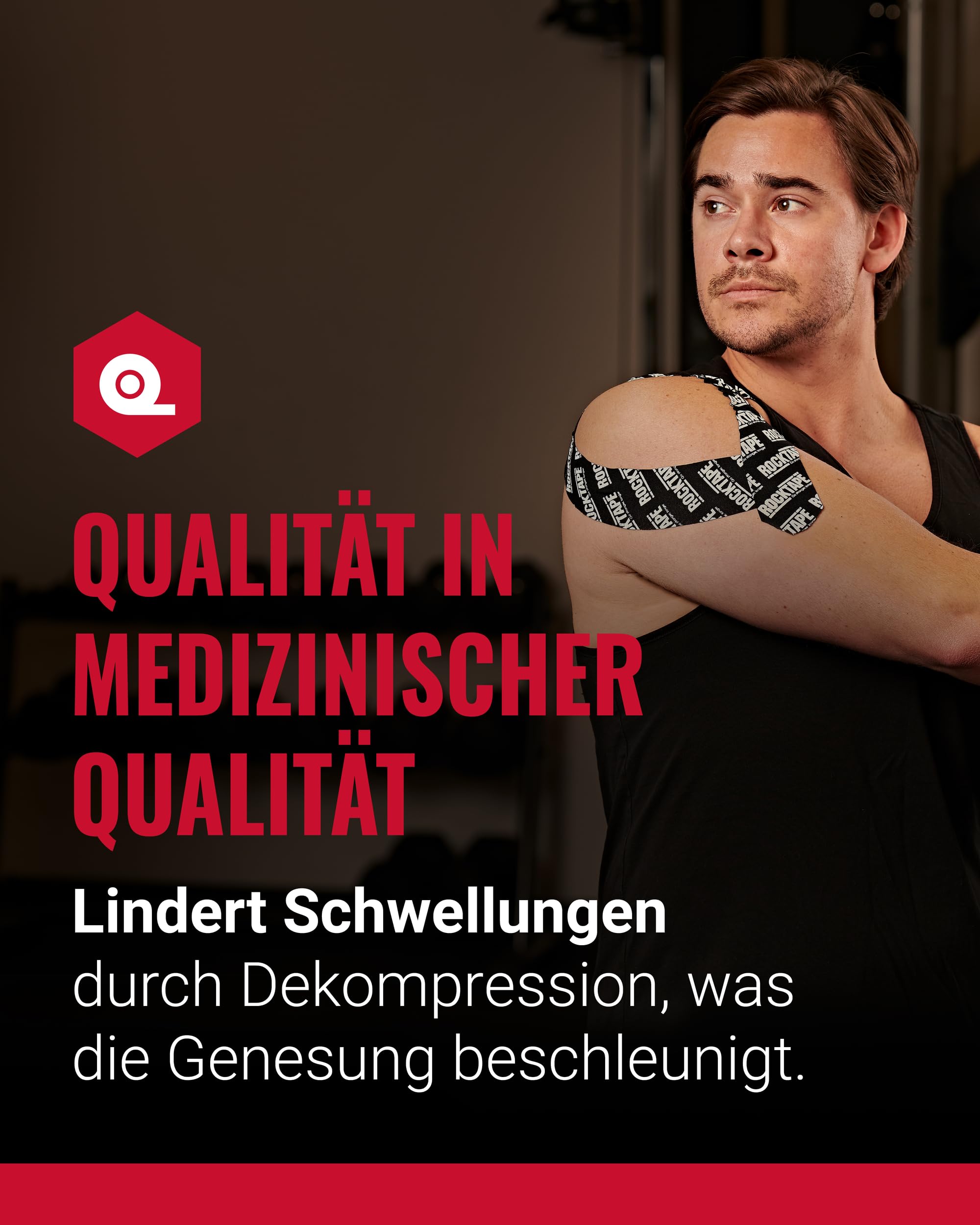 Rocktape Unisex Uncut Std Kinesiologie Tape Elastisches Therapeutisches Sportband für Schulter, Knöchel, Ellenbogen, Handgelenk, Schienbeinschienen und Knie Unterstützung