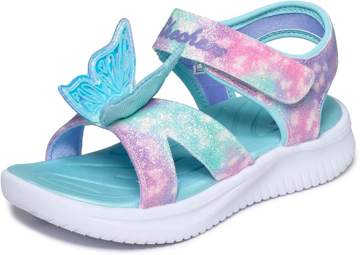 Skechers Girls' Jumpsters Lighted Sandal | Casual, Light-Up, Adaptive Closure, Cushioned Footbed