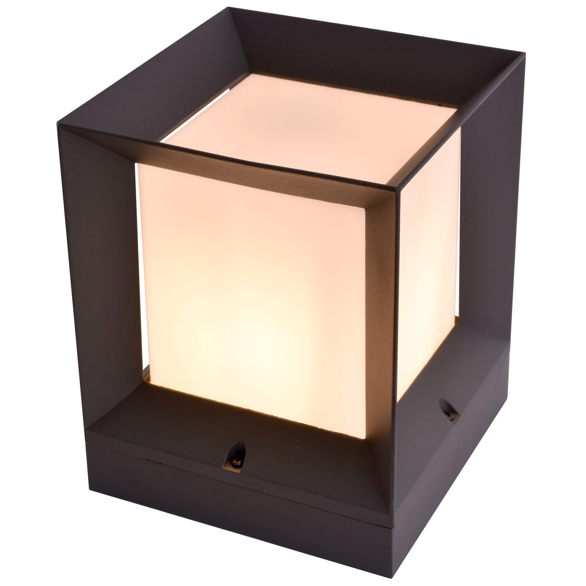 max K O M F O R T Kubische Aussenlampe E27 Sockelleuchte Pfostenleuchte Pfeilerleuchte Aussenleuchte Standleuchte Wegeleuchte Gartenlampe würfelförmig PAX 1425B Anthrazit (220x270x220mm)
