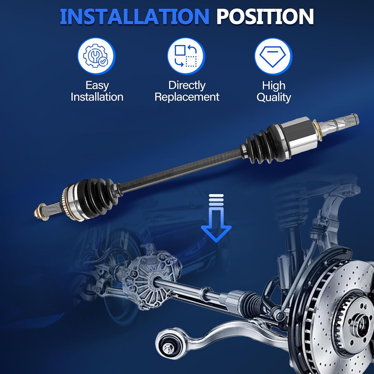 Maxfavor CV Axle Front Pair FWD Fit for Subaru Forester 2003-2008 CV Axle, for Subaru Impreza 2004-2007 CV Axle Joint Shaft Assembly Left Right Side 2.0L 2.5L