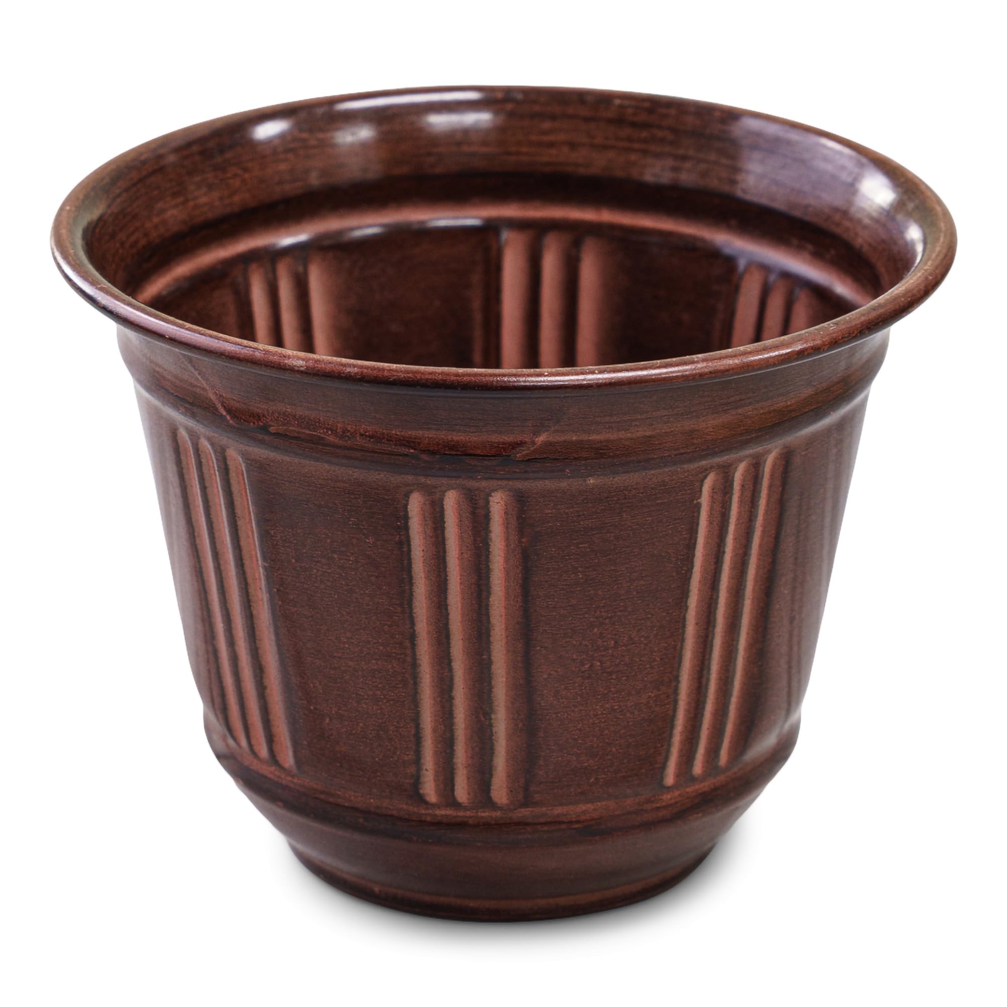 Vase en fer côtelé décoratif cannelle petit vase de table 10cm
