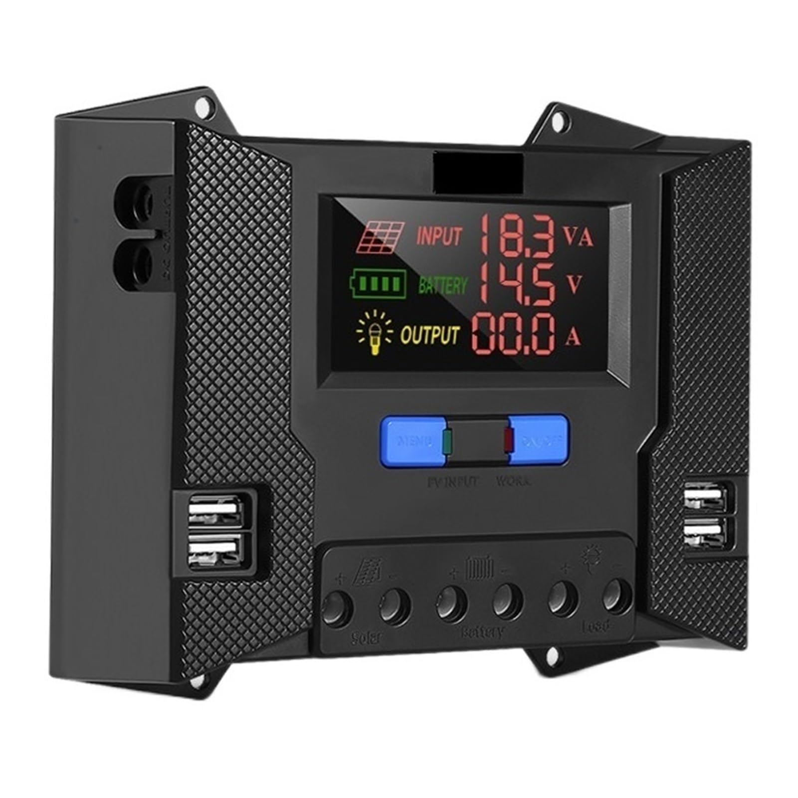 20A 30A 40A 12V 24V PWM PV Regolatore Di Carica Solare Yacht RV Touring Car Doppio USB Schermo Colorato(20A)