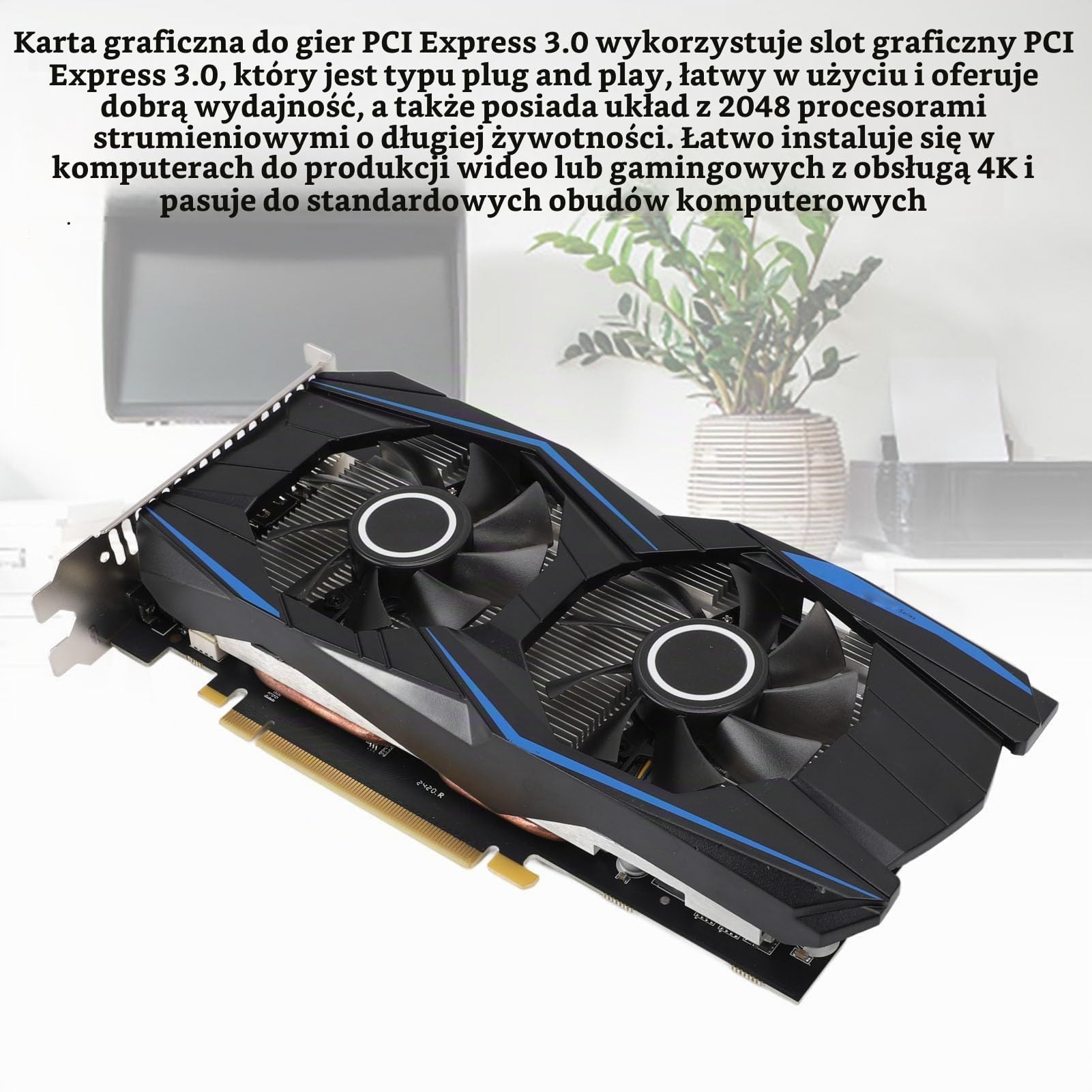 960 Kart Graficznych, Karta Graficzna Komputerowa PC, 4 GB GDDR5 Karta Graficzna, GPU 1140 MHz 7012 MHz Pamięć PCI Express 3.0 z 2 Wentylatorem Chłodniczym