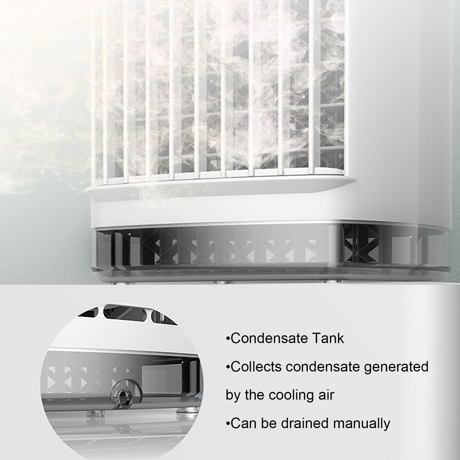 Raffrescatore Evaporativo,Mini Raffrescatore da Tavolo,Timer, 2-modalità,4-velocità di Ventilazione,capacità 700ML,Facilità di Trasporto,per Casa Ufficio Camere