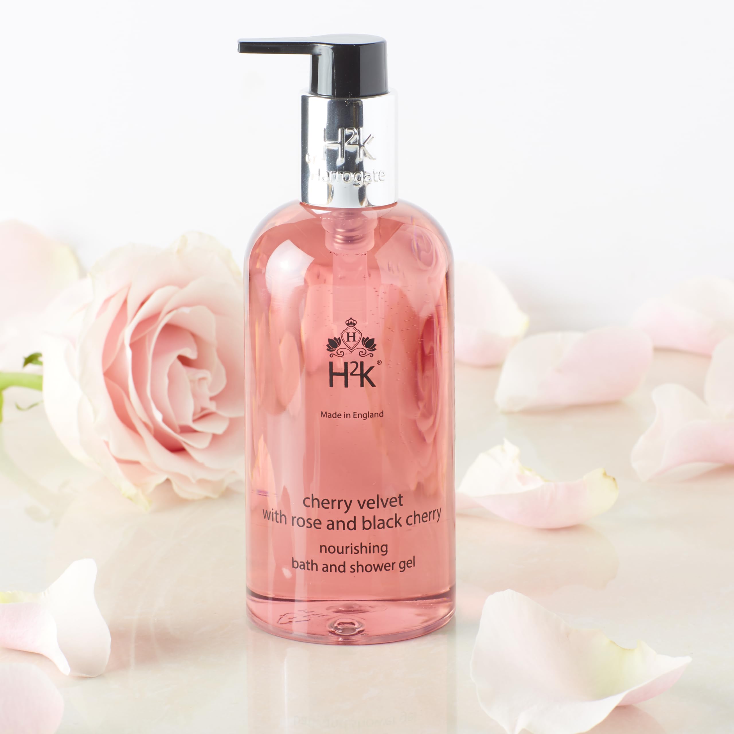 H2K Botanicals Rose & Black Cherry Body Wash (250ml) for Sensitive Skin, Pink, 250 ml (Pack of 1) - Image 2