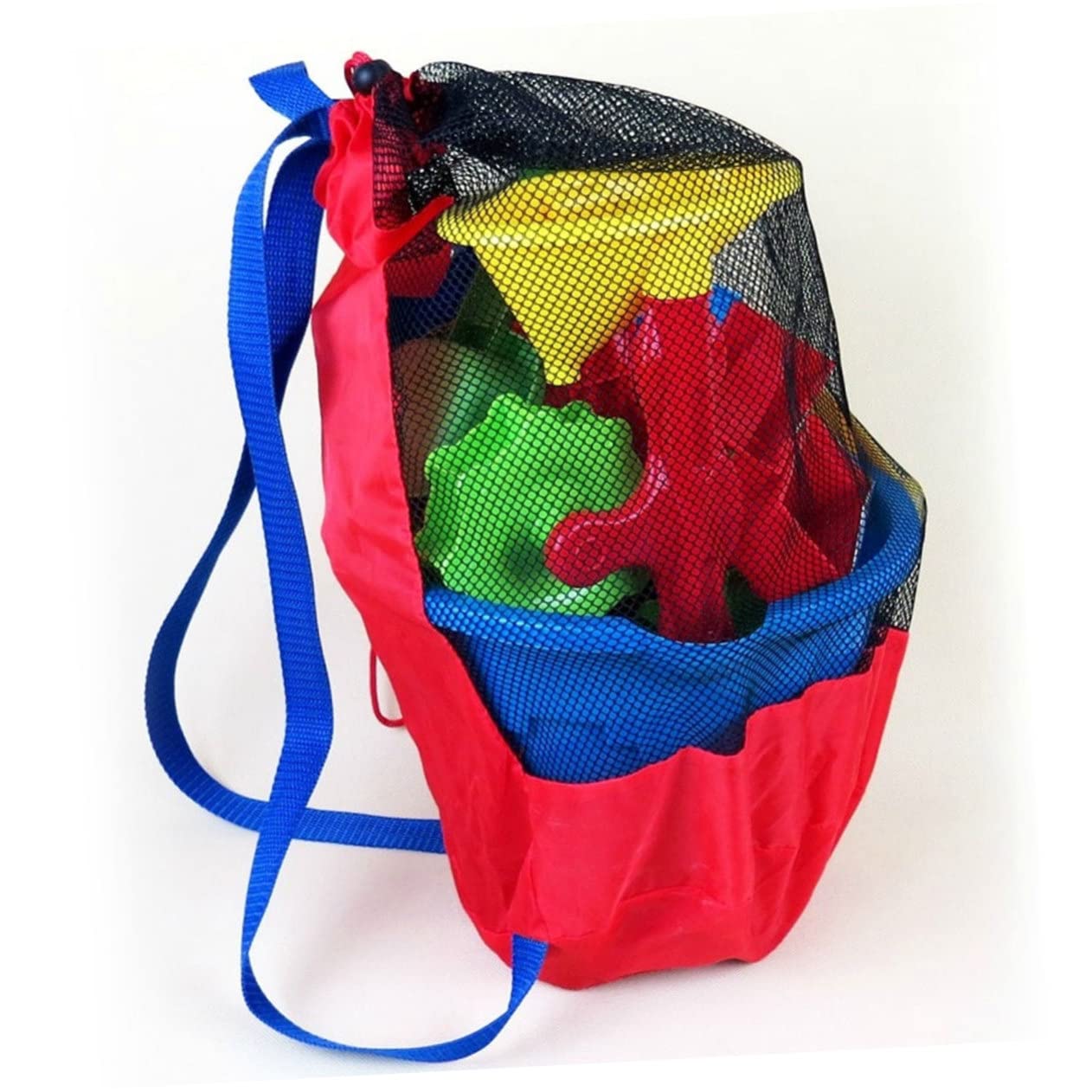 FELTECHELECTR Beach Bag Mesh Bag Toy for Boys and Girls for Toys Snacks Books Adjustable Strap