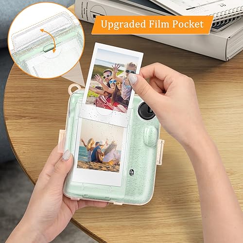 Miniatura 4 de Fintie Funda protectora transparente para cámara instantánea Fujifilm Instax Mini 12, carcasa rígida de cristal con bolsillo de película mejorado