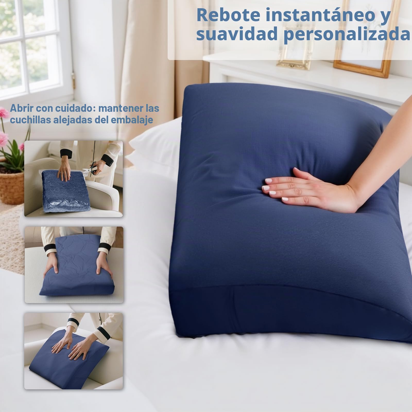 Almohada de Cuña Cojín de Apoyo Almohada de Respaldo para Cama, Almohadas de Lectura de Cuña para Apoyo de Espalda - Perfectas para Cama y Sofá Cómodo Cojín de Cama para Sentarse, Terciopelo
