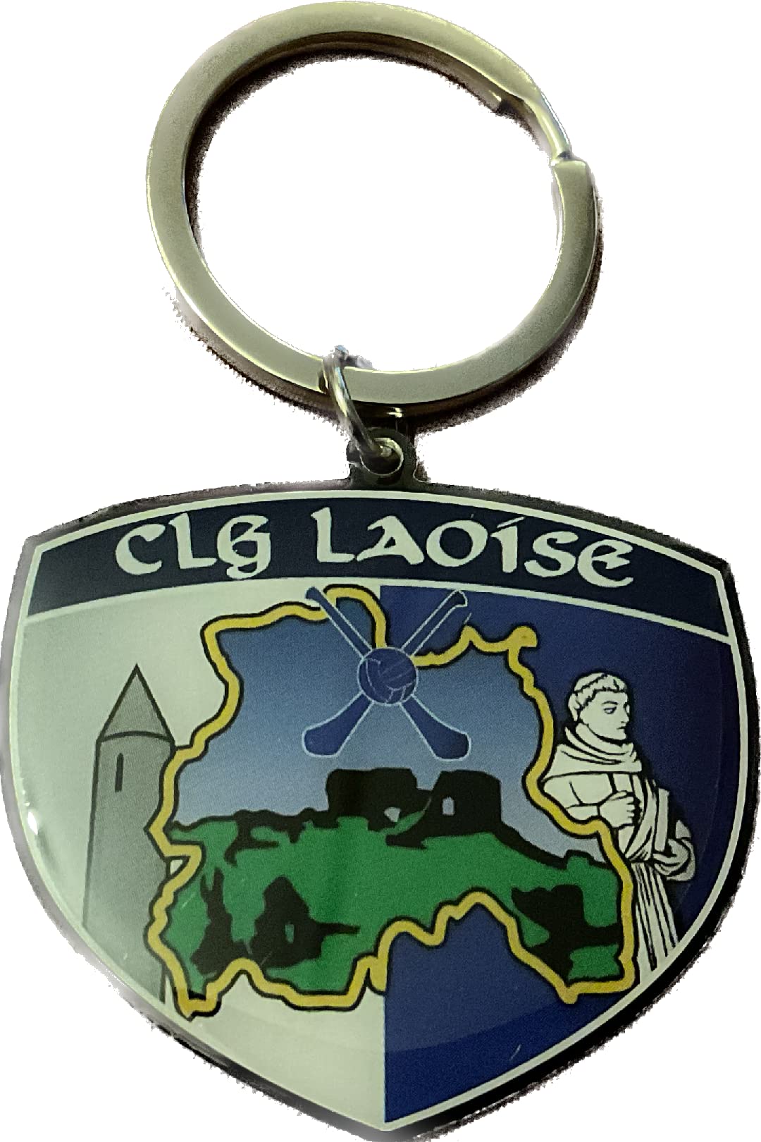 LAOIS Official ALL IRELAND GAA County crest ultra thin metal keyring