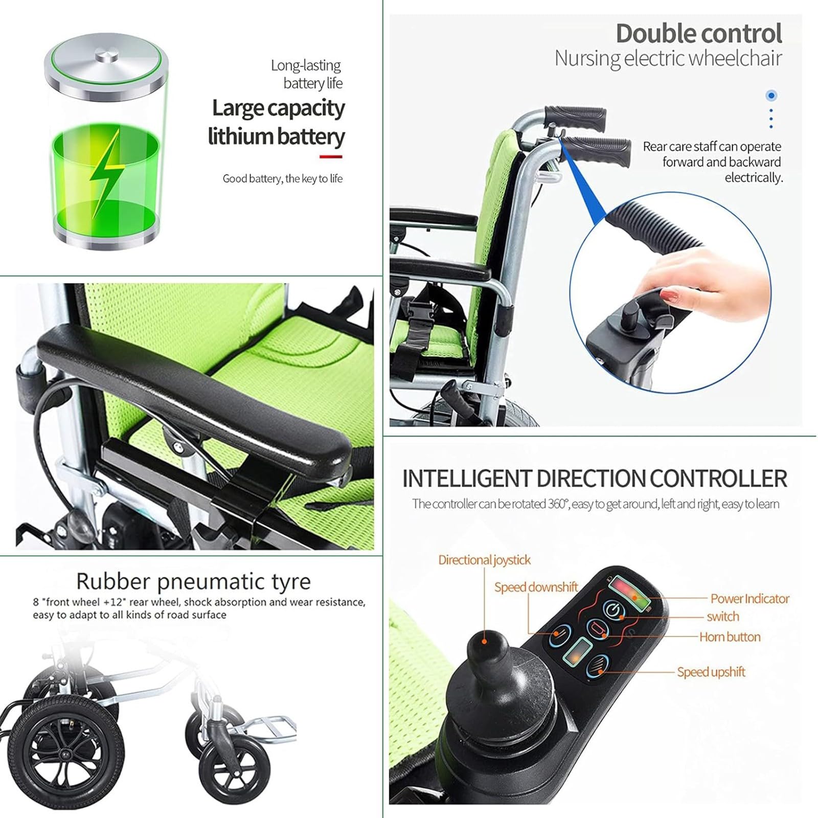 Sedia A Rotelle Elettrica Leggera In Alluminio,Sedia A Rotelle Elettrica Pieghevole,Sedia A Rotelle Elettrica Ultraleggera,Dotata Di Due Batterie Al Litio,Per Viaggi E Uso Quotidiano A