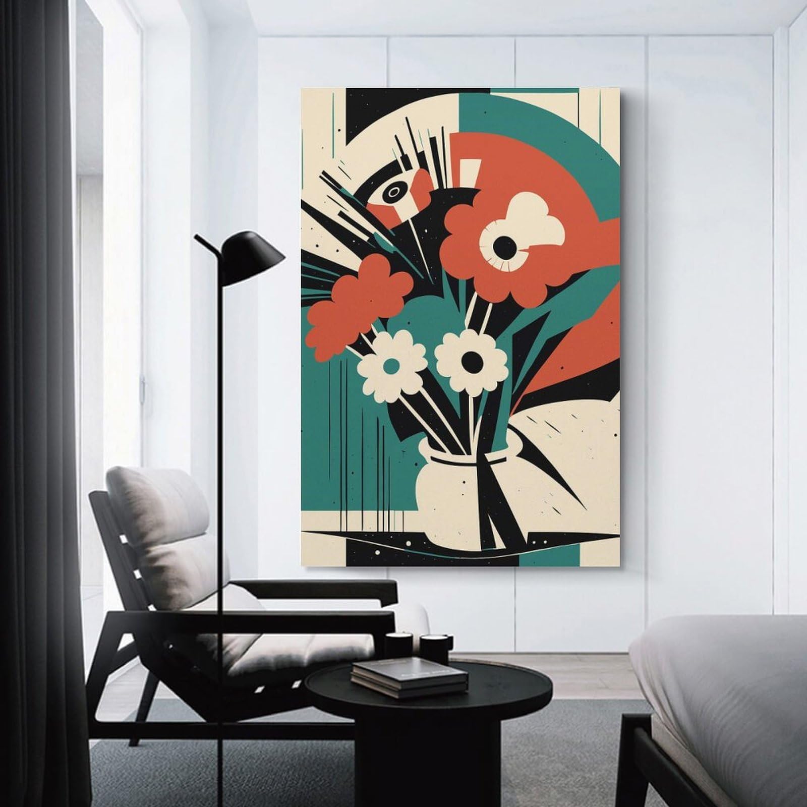 Junmoney Amelia Bouquet of Flowers Canvas Wall Decor, 24x36inch(60x90cm), for New Homes, Bedrooms Or Workspaces, Gift Idea for Housewarming And Birthdays
