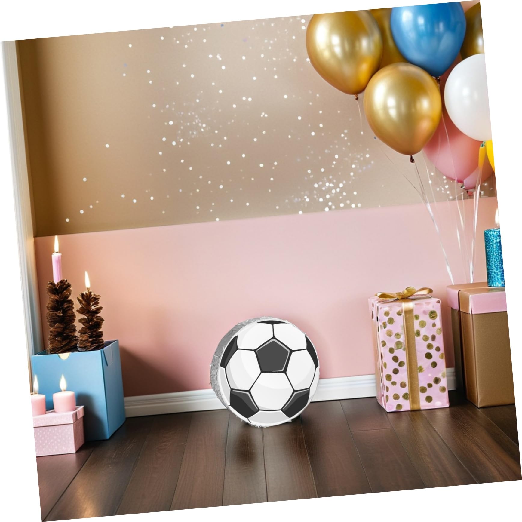 UKCOCO Piñata de Fútbol de Balón de Fútbol para Fiesta de Cumpleaños con Antifaz para Fiesta y Decoración Festiva