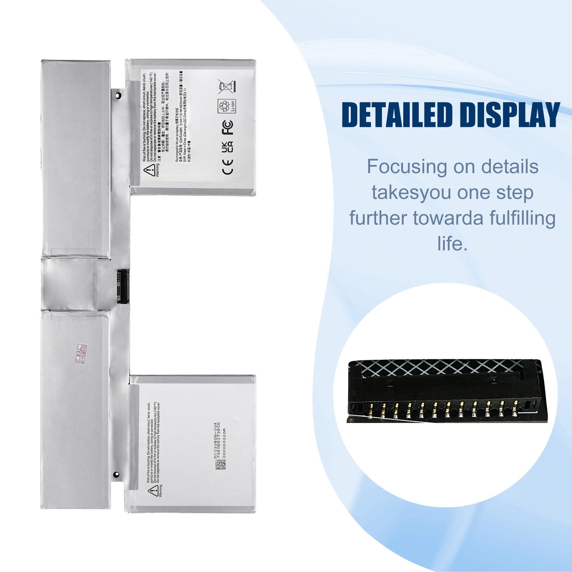 G3HTA048H Batterie compatible avec tablette Microsoft Surface Book 1 2 Gen1 Gen2 modèle 1703 clavier 13,5" avec outil de réparation inclus