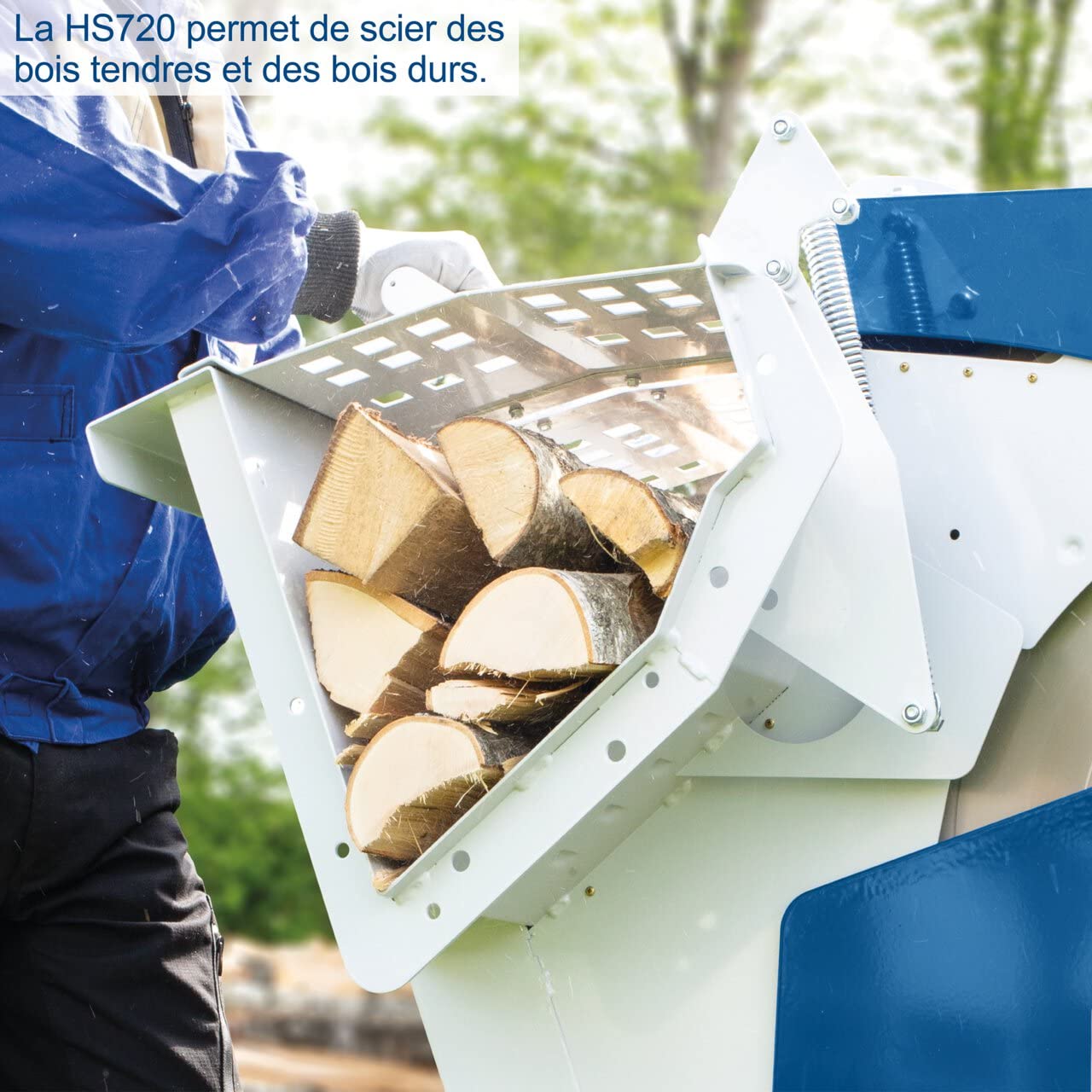 Scheppach Scie à bûches HS720 | Scie à bascule pour bois de chauffage | Lame de Ø700mm | Puissance de 3000W | Raccordement 230V | Made in Germany | Coupe réversible 250mm | Pour Bûches 370 x 240mm