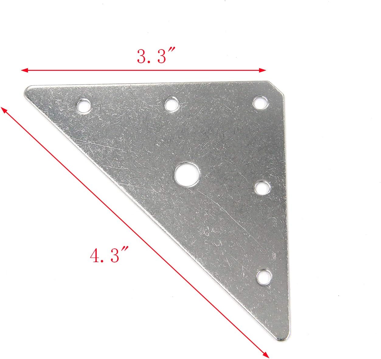 Mending Plates Karcy Straight Brackets 4.3" Flat Corner Braces for Repairing Furniture Silver Stainless Steel Set of 6