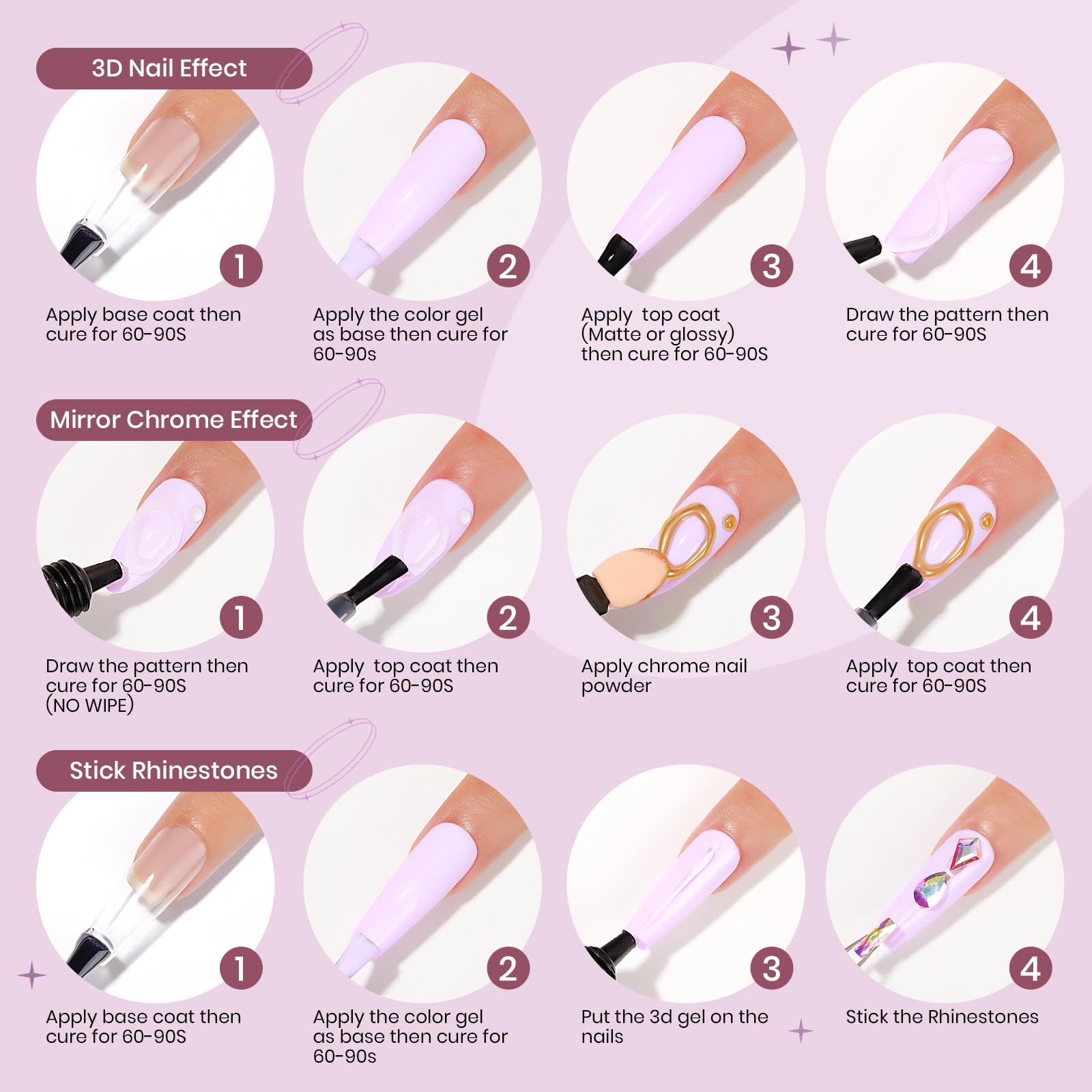 SUPWEE Żelowa rzeźba 3D - 30 G przezroczyste rzeźbienie żelowe 3D Nail Art wielofunkcyjny klej do paznokci Rhinestone do malowania DIY Carved Lakier do paznokci Dekoracja paznokci Manicure