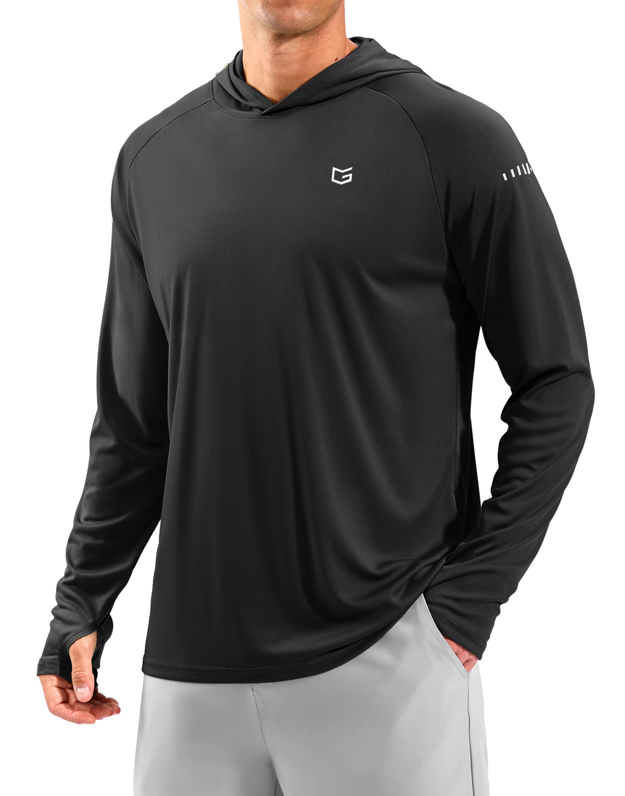 Men's Sun Protection Hoodie Shirts Long Sleeve UPF 50+ Swim Shirts