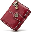 BVEOGMRO Small Wallet for Women Leather Bifold Compact RFID Blocking with Zipper Coin Pocket