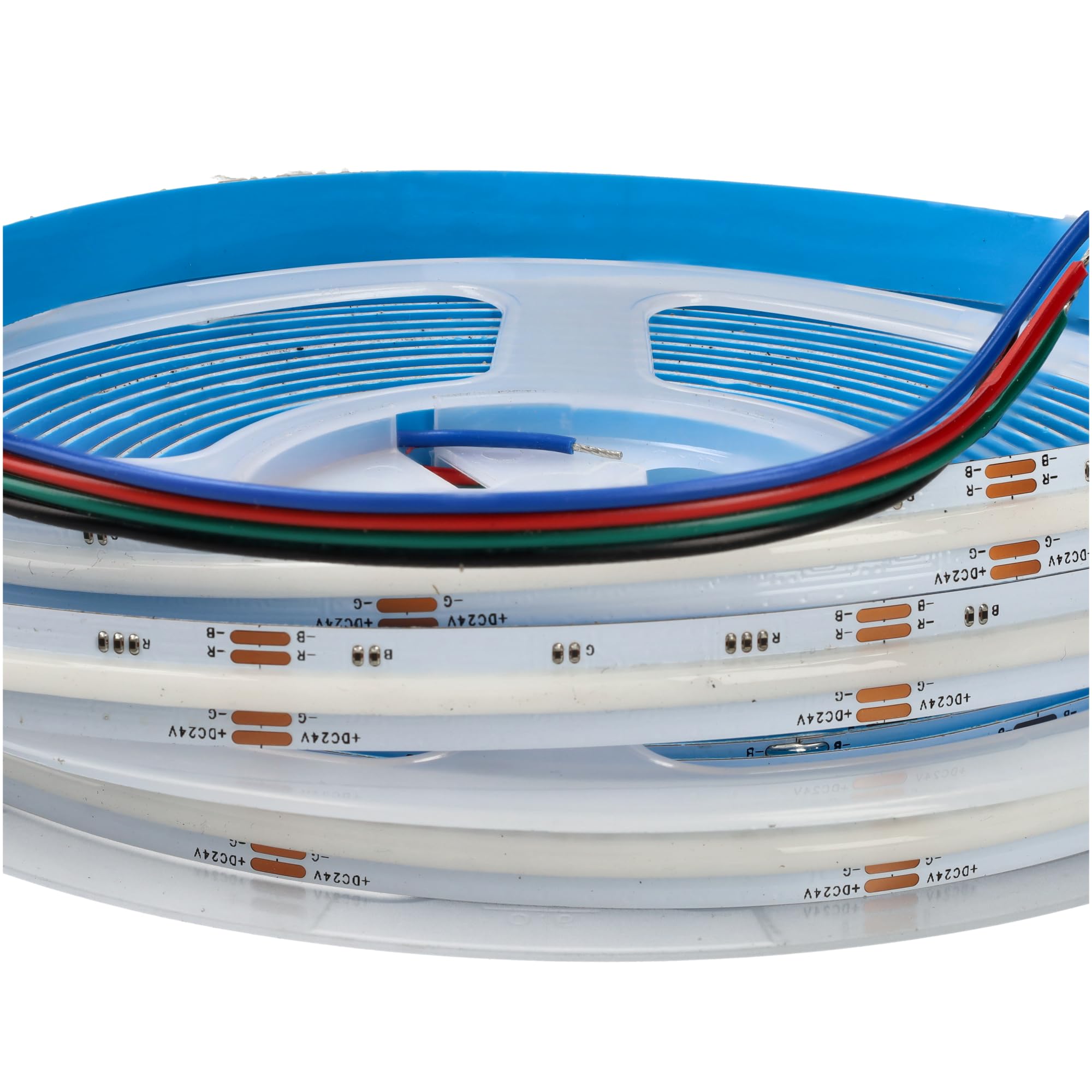 Jandei Taśma LED COB RGB 24 V 15 W, 4200 diod LED, do użytku w pomieszczeniach IP20, podstawa samoprzylepna, cięcie co 5 cm - szerokość 10 mm, długość 5M