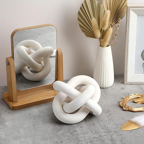 Miniatura 5 de Decoración de Nudo de Madera de 3 Eslabones - Decoración de Mesa de Centro Tallada a Mano, Decoración de Eslabones de Cadena Boho, Estante Moderno,