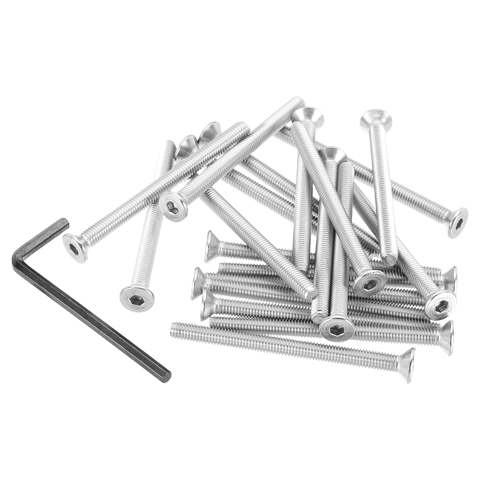 PATIKIL #10-32 x 2-1/2" Flat Head Socket Cap Screws, 20 Pcs Countersunk Bolts Head Machine Screws 304 Stainless Steel (18-8) UNF Socket Drive Bolt Fasteners for Industry Machinery — image 1