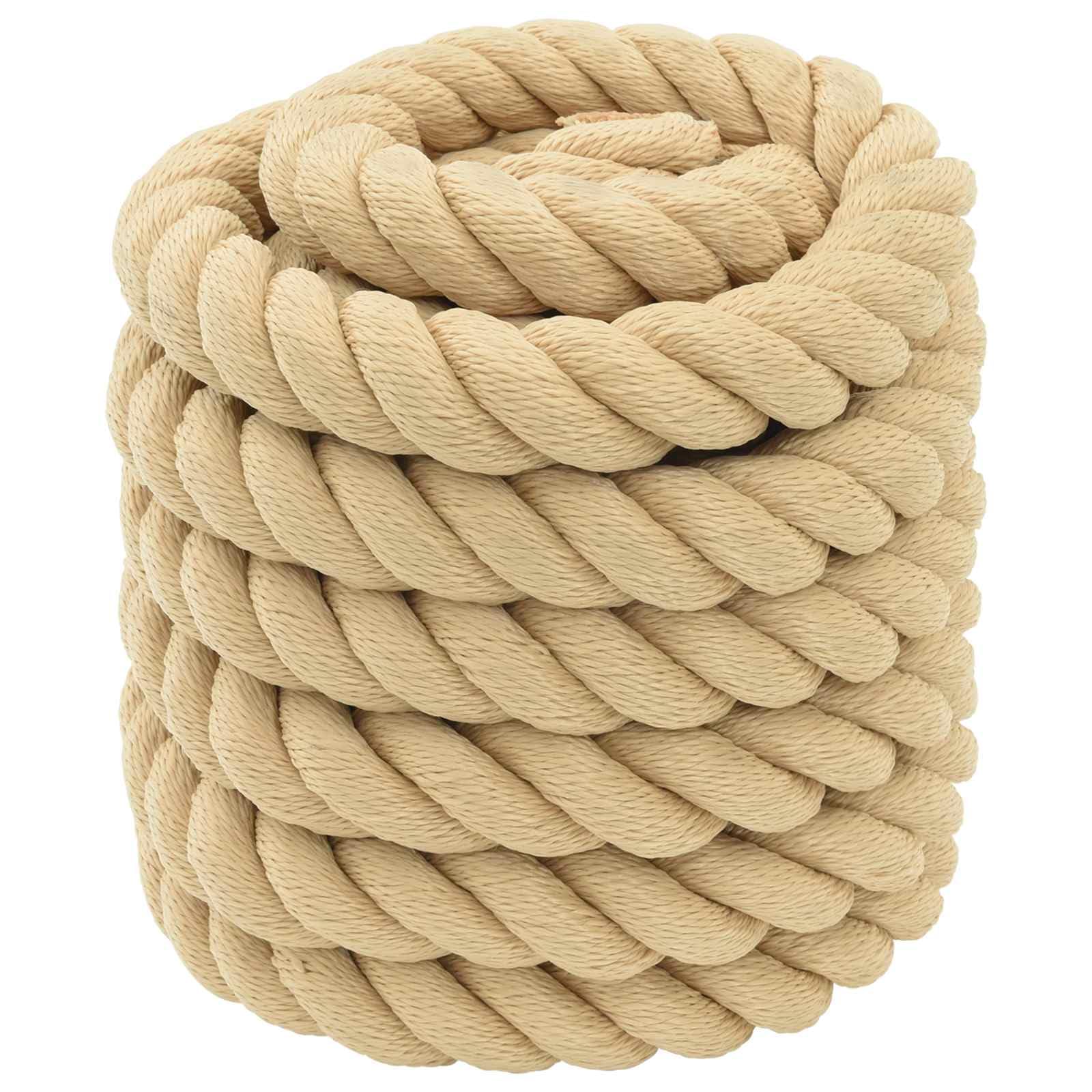 Cuerda de polipropileno natural de 10 m de longitud, 6 cm de diámetro, para vela, canotaje, yate, fijación a la intemperie para barco y uso al aire libre