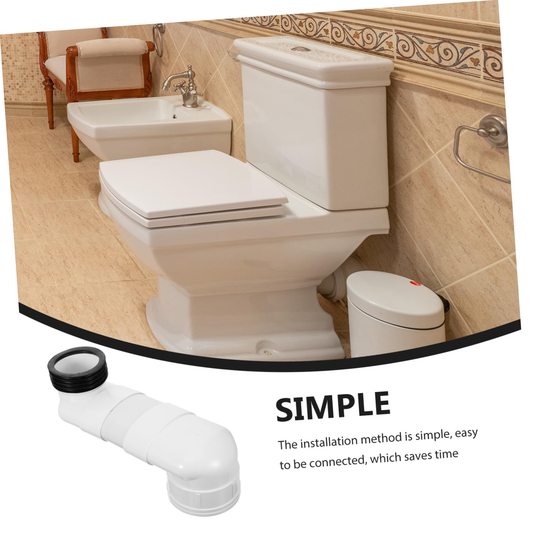 Dispositivo Massima tra Fori di 10cm in Pvc di Spostamento Wc Regolabile Adatto per Uso Commerciale Installazione